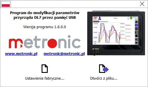 2 DL7-RP (DL7-RPplus) Rys. 14.8 Okno startowe programu DL7 Config. Program służy do analizy i wizualizacji wyników pomiarowych.