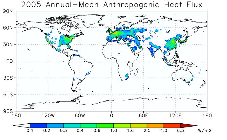 Antropogeniczny strumień ciepła jak bezpośrednio podgrzewamy atmosferę. średnia globalna: 0.