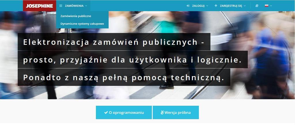 JOSEPHINE skrócona instrukcja Wykonawca Zawartość Ekran główny JOSEPHINE... Rejestracja wykonawcy... 5 Wprowadzenie podpisu elektronicznego użytkownika wykonawcy... 7 Autoryzacja użytkownika wykonawcy.