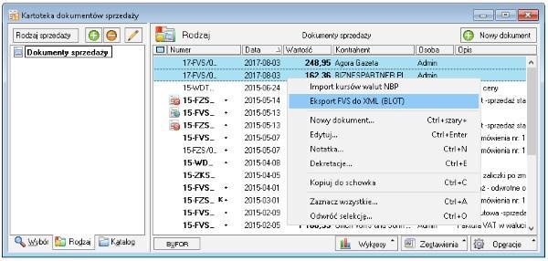 Wst p Dodatek s y do eksportu wybranych dokumentów sprzeda y do systemu EDI.
