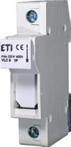 Rozłączniki bezpiecznikowe Rozłączniki bezpiecznikowe VL do wkładek topikowych cylindrycznych Zalety: materiał odporny temperaturowo, posrebrzane części stykowe, niskie straty mocy, mocowanie na