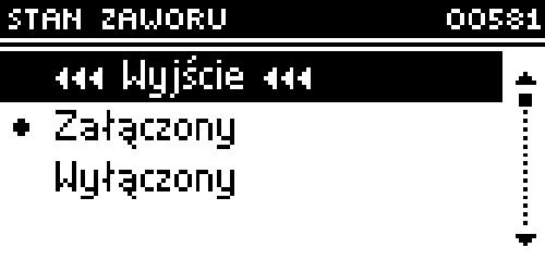VI.6.b) Stan zaworu Funkcja ta pozwala na czasowe wyłączenie aktywności zaworu bez konieczności całkowitego usuwania go. Po ponownym załączeniu nie jest wymagana rejestracja. ST-480N VI.6.c) Temperatura zadana zaworu Opcja ta służy do ustawiania zadanej temperatury zaworu.