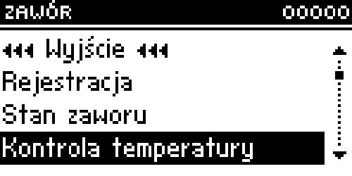 d) Kontrola temperatury Parametr ten decyduje o częstotliwości próbkowania (kontroli) temperatury wody za zaworem do instalacji C.O. lub C.W.U.