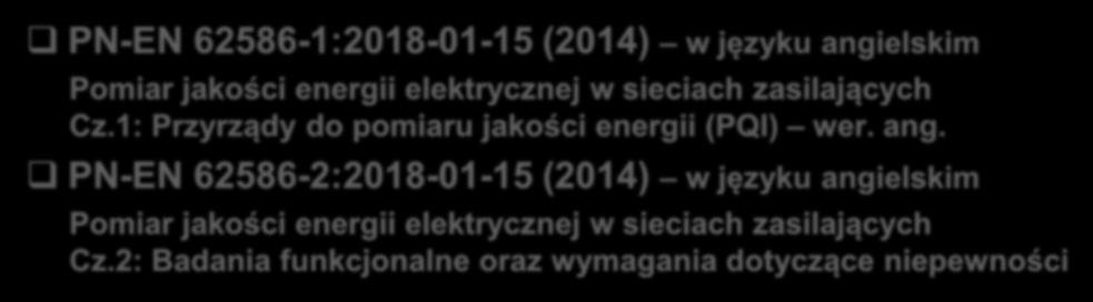 Klasa A Klasa S (konfiguracja analizatora, progi, histereza itp.) Klasa B Metody Klasy B nie są zalecane w nowych konstrukcjach przyrządów.