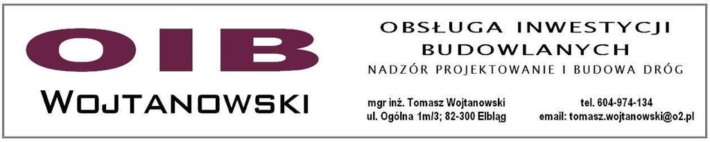 OPRACOWANIE TECHNICZNE NAZWA ADRES INWESTOR KATEGORIA OBIEKTU ETAP II UTWARDZENIE ODCINKA DROGI