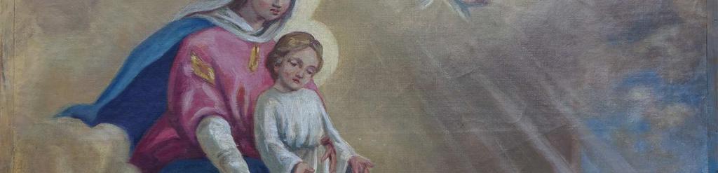 Widok na fragment obrazu ze św. Stefanem.