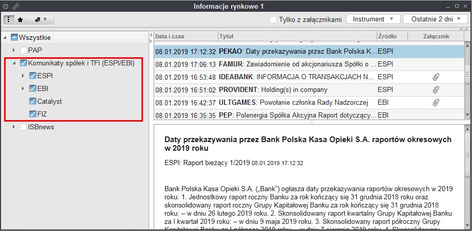 Przed tytułem komunikatu umieszczona została nazwa spółki, wyróżniając tym samym