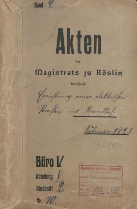 Początki energetyki w Szkic z akt miejskich z projektem
