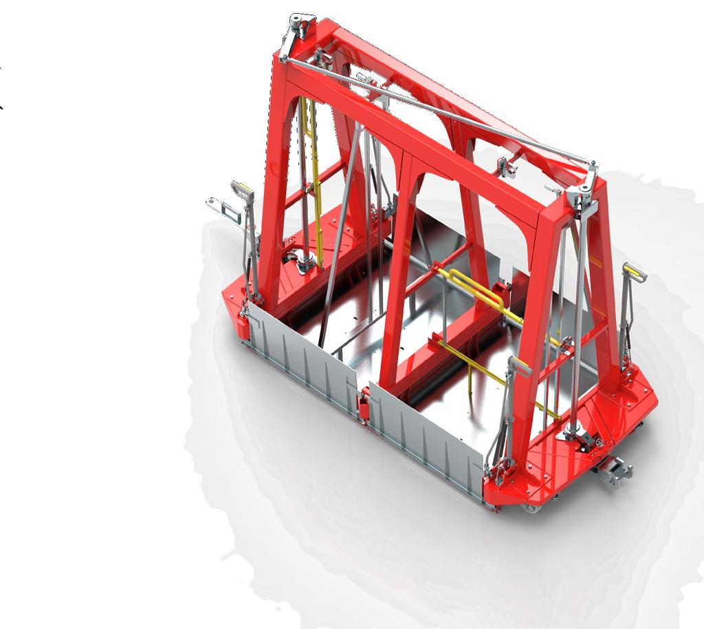 PRECISE TRACTION SYSTEM Coupled platforms move along a route determined by movements of the truck. This is achieved due to the forced turn principle.