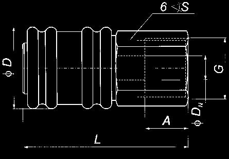 DO WĘŻA SOCKET WITH REST FOR RUBBER HOSE B DN D L S A 6