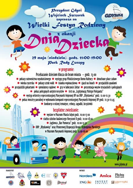 Dzień Dziecka w Gdyni Tradycyjnie z okazji Dnia Dziecka Gdynia szykuje dla najmłodszych moc atrakcji. Już w niedzielę, 29 maja, o godz. 13.