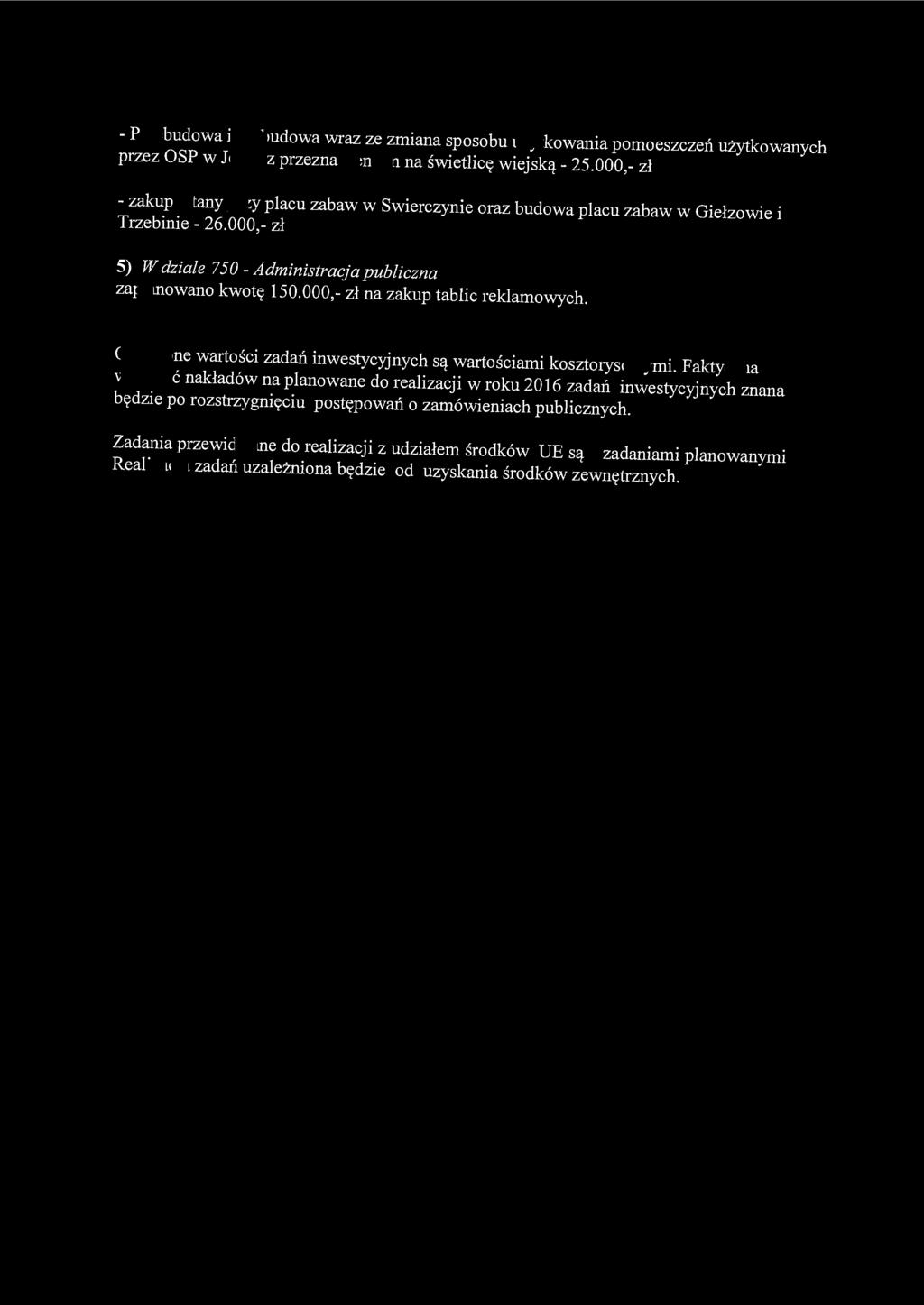 - Przebudowa i rozbudowa wraz ze zmiana sposobu użytkowania pornoeszczeń użytkowanych przez OSP w Jelnii z przeznaczeniem na świetlicę wiejską-