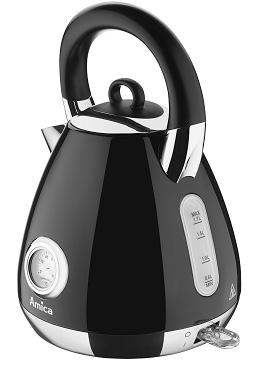 maximum level. Water will boil in approximately 5 minutes, and the kettle will switch off automatically. Use: Place the base on a solid and level surface.