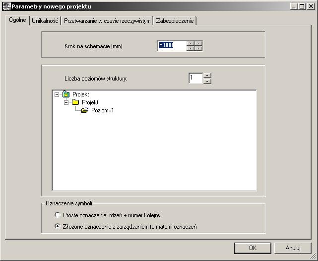 4.3. Tworzenie schematu 23 Rys. 4.4 Parametry ogólne projektu 4.3. Tworzenie schematu Pojawia się okno Eksploratora schematów, w którym można zakładać nowe schematy (Rys. 4.5).