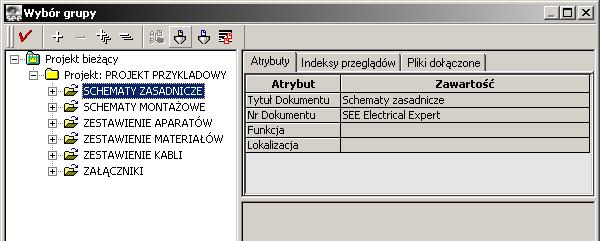 4.10. Zestawienia aparatów, spis rysunków 63 W analogiczny sposób postępujemy, aby wykonać spis rysunków. Wykonujemy polecenie Przetwarzanie Tworzenie spisu schematów Inny.