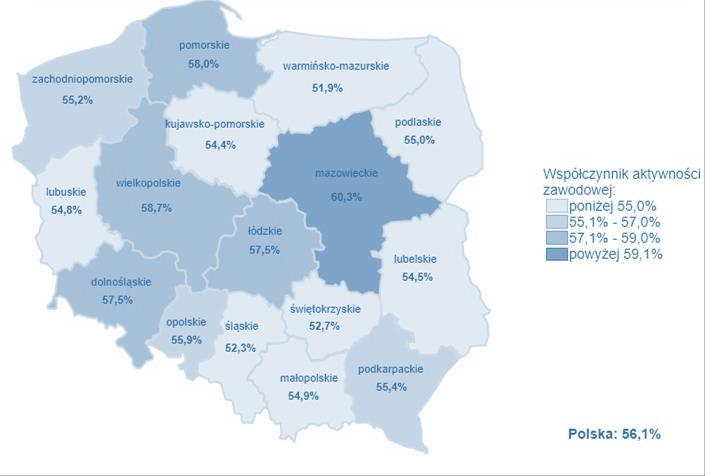 Współczynnik aktywności zawodowej IV kwartał r.