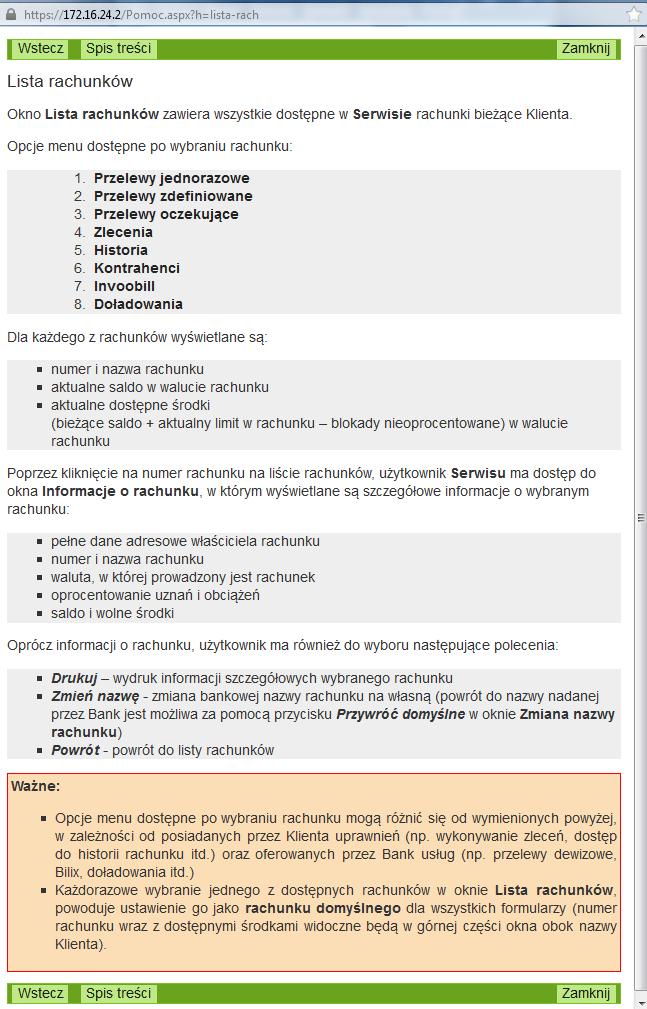 Jeśli Bank przygotował instrukcje obsługi w wersji elektronicznej i udostępnił je klientowi to w swoim serwisie masz aktywną zakładkę Pomoc,która po użyciu zawiera niezbędne informacje ułatwiające