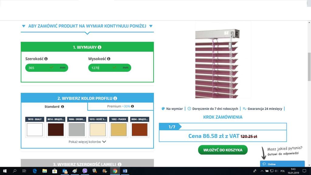 Masz już wymiary? Jeśli tak to możesz zamówić na https://www.labona.pl/zaluzje-poziome-sterowane-lancuszkiem. Krok po kroku wypełnij wszystkie parametry i wyślij zamówienie.