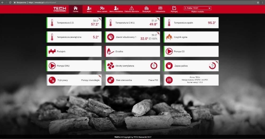 Na strnie emdul.pl użytkwnik kntrluje na ekranie kmputera, tabletu czy smartfnu, stan wszystkich urządzeń instalacji ktła raz temperatury czujników.