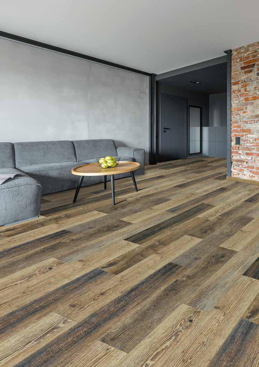 Inspiracja miejskim życiem Urban Deski ze znakami cięcia piłą przypominają powierzchnię o surowym i autentycznym wyglądzie