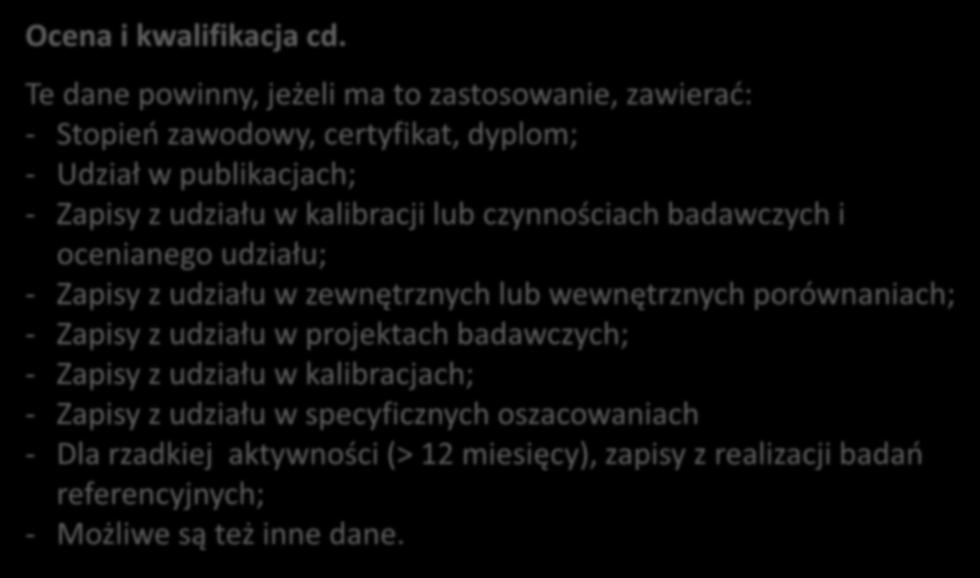 EUROLAB Cook Book Doc No. 6 Jak oceniać kompetencje personelu cd. Ocena i kwalifikacja cd.