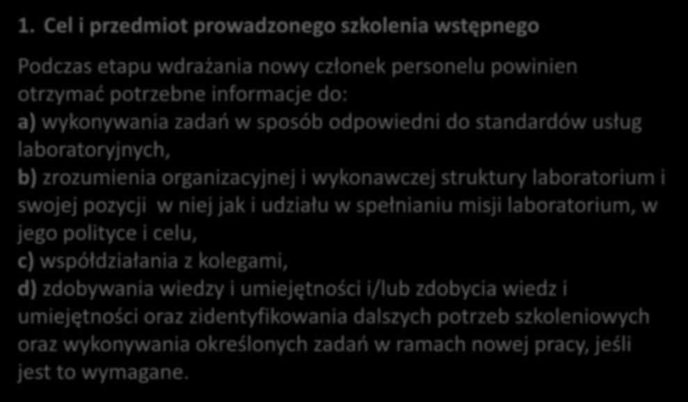 EUROLAB Cook Book Doc No. 11 Jak wprowadzać nowych członków personelu 1.