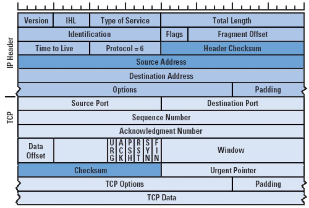 Protokół TCP Segment TCP (jako część składowa datagramu IP) Od razu