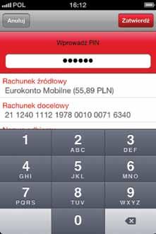 Wprowadź PIN do aplikacji w