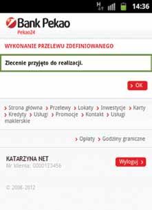 4. Po wypełnieniu formularza przelewu wybierz przycisk Dalej, który pozwoli przejść do strony prezentującej szczegółowe informacje o przelewie.