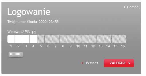 W zakładce Pekao24 wprowadź swój numer klienta, a następnie kliknij przycisk Dalej.