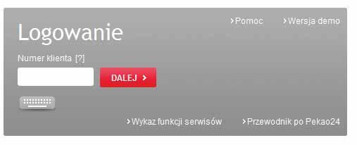 Wpisz swój czterocyfrowy numer PIN do Pekao24 i kliknij przycisk Dalej.