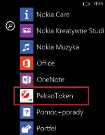 Instalacja oraz uruchomienie aplikacji krok po kroku Po wybraniu metody autoryzacji operacji za pomocą PekaoTokena na numer telefonu wskazany do