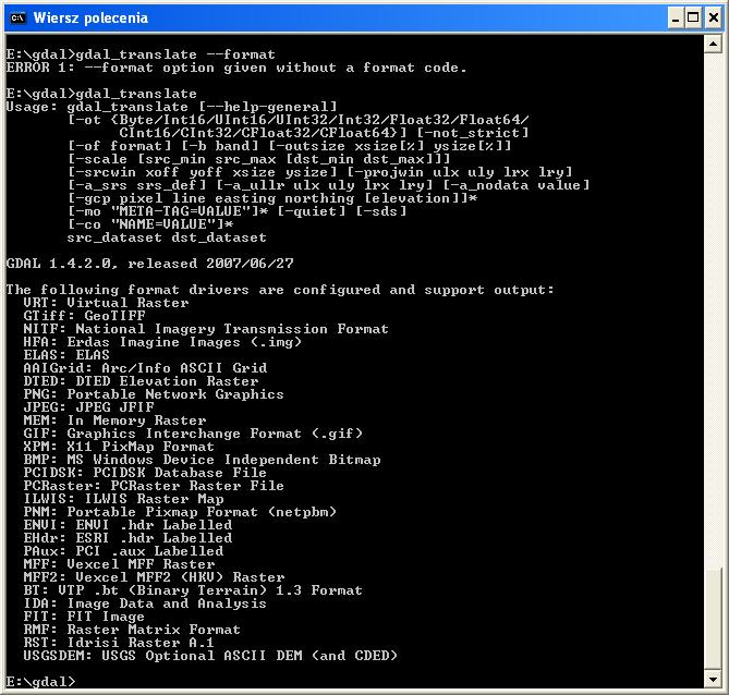 gdal_translate -of format input output