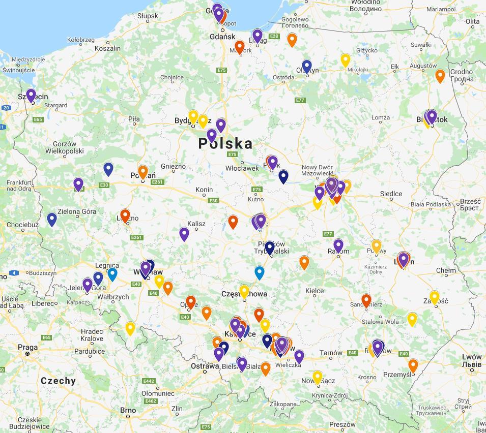 AKCJA 1 i 2 PROJEKTY 2014-2018 LOKALIZACJA 2014 KA1