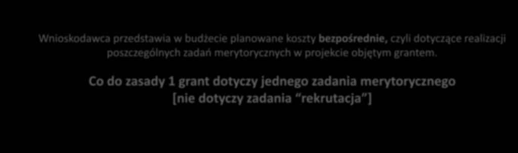 Uwagi ogólne dotyczące budżetu projektu Koszty projektu są przedstawiane we wniosku w formie budżetu zadaniowego.