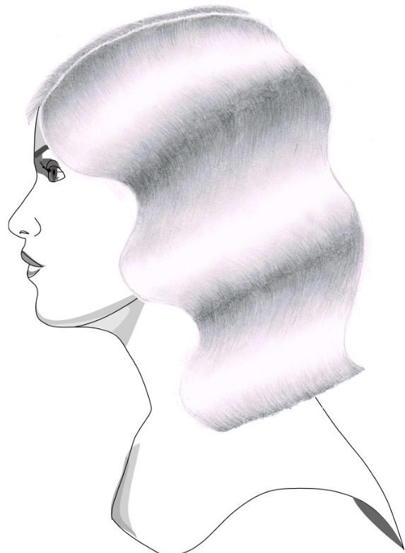 Zadanie 30. W celu zwiększenia objętości przerzedzonych włosów lub uzupełnienia częściowego ich braku należy w projektowanej fryzurze męskiej użyć A. treski. B. tupetu. C. peruki teatralnej. D.