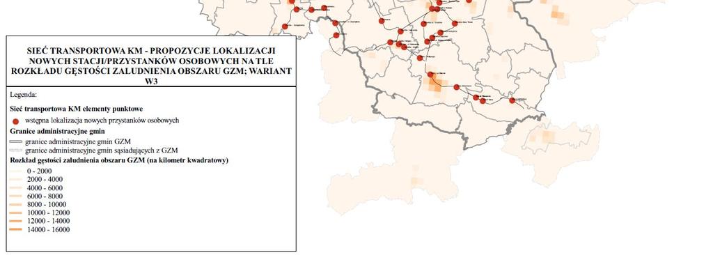 nowych stacji/przystanków osobowych na tle