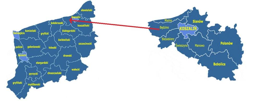 3. Ocena stanu środowiska 3.1 Charakterystyka Gminy 3.1.1 Położenie administracyjne i geograficzne POŁOŻENIE ADMINISTRACYJNE Gmina Będzino położona jest w województwie zachodniopomorskim, w powiecie koszalińskim.