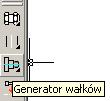 1a) Polecenie: W menu kliknij polecenie Generator wałków oznaczone ikoną: Określ punkt początkowy lub wskaż linię środkową [Nowy wałek]: kliknij dowolny punkt po lewej stronie ekranu.