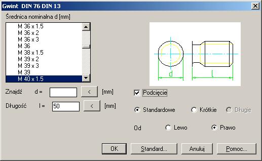 Wybierz parametry zgodnie z tabelką: Kliknij przycisk OK.