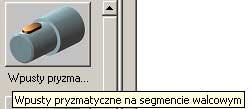 kliknij przycisk Widok z góry kliknij przycisk PN-91/M-85002-A Określ punkt wstawienia na konturze wałka: kliknij środek I stopnia Kierunek w Lewo/Prawo: p Wyłącz opcję