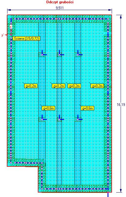 43-20 0,4 x 25 = 10,00 γ=1,3 13 kn/m2 obciążenia teren