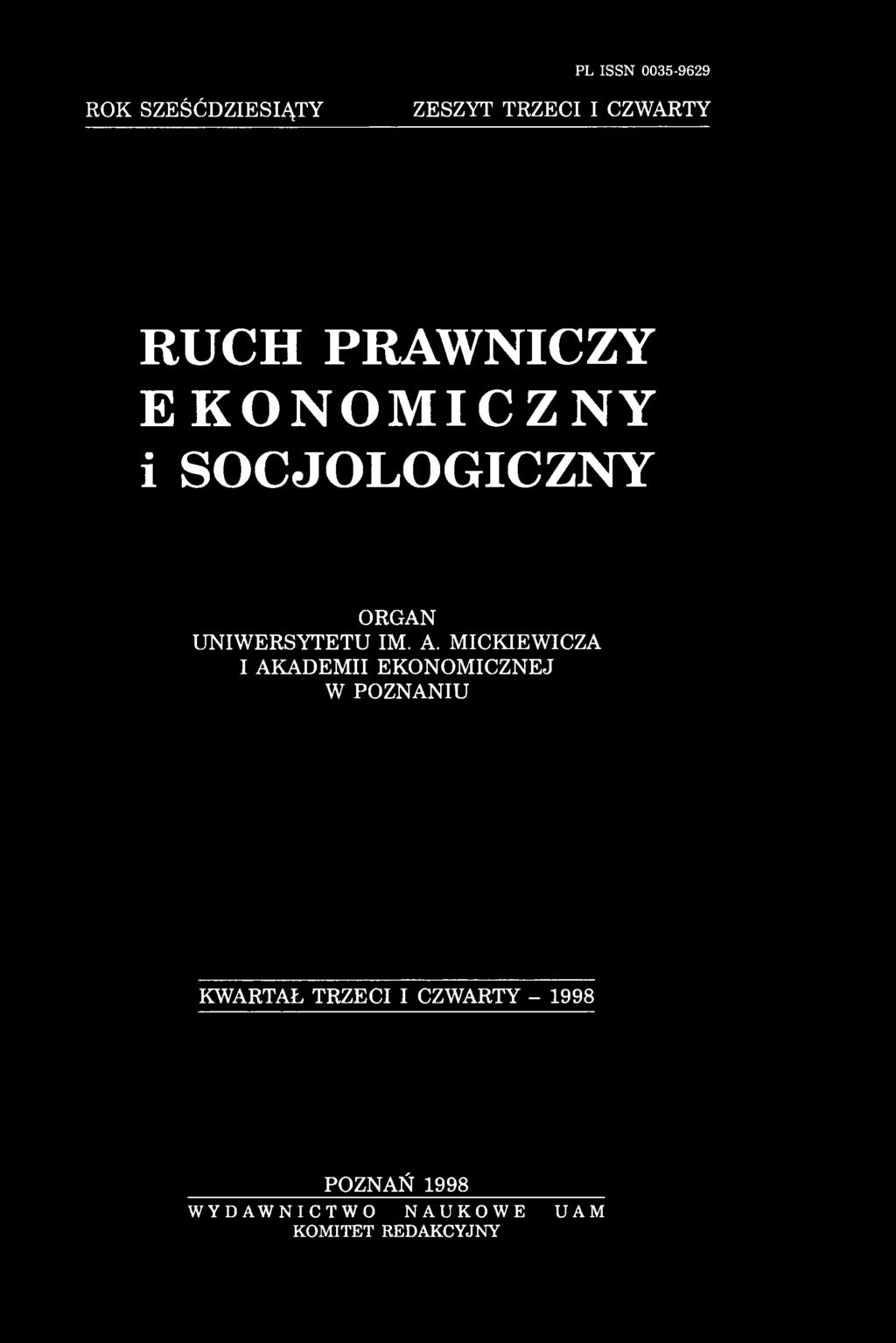 MICKIEWICZA I AKADEMII EKONOMICZNEJ W POZNANIU KWARTAŁ TRZECI I