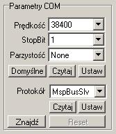 24 / 29 Instrukcja obsługi separatorów analogowych MSP 1. Zresetowanie protokołu komunikacji do MspBusSlv, 2. Wprowadzenie pożądanych modyfikacji, 3.