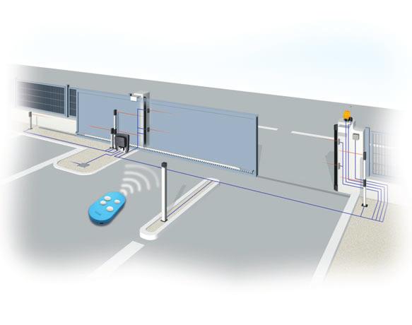 PRZYKŁADOWA INSTALACJA DLA ZASTOSOWANIA PRZEMYSŁOWEGO PRZYKŁADOWA INSTALACJA DLA ZASTOSOWANIA PRZEMYSŁOWEGO Kolumna pod fotokomórkę Puszka na połączenia elektryczne Stacyjka kluczykowa Kolumna pod