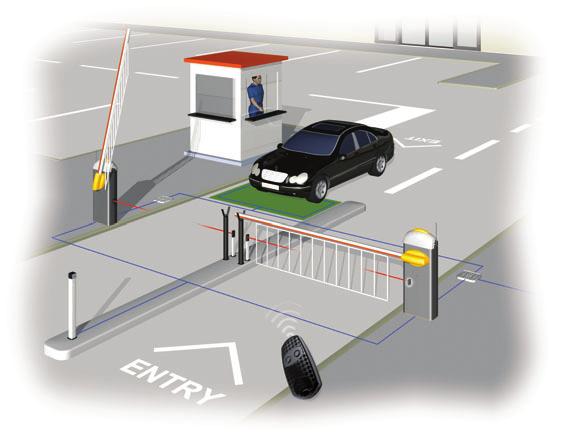 PRZYKŁADOWA INSTALACJA DLA ZASTOSOWANIA PRZEMYSŁOWEGO PRZYKŁADOWA INSTALACJA DLA ZASTOSOWANIA PRZEMYSŁOWEGO Klawiatura kodowa Kolumna pod klawiaturę Lampa ostrzegawcza Antena Wspornik Fotokomórka