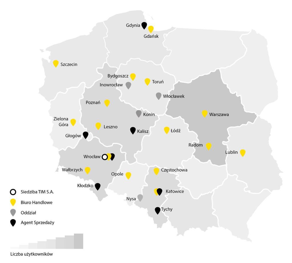 Potwierdzeniem słuszności działań w zakresie optymalizacji oferty magazynowej TIM mogą być dane na temat liczby sprzedawanych unikalnych jednostek magazynowych (SKU) te w 218 roku kształtowały się