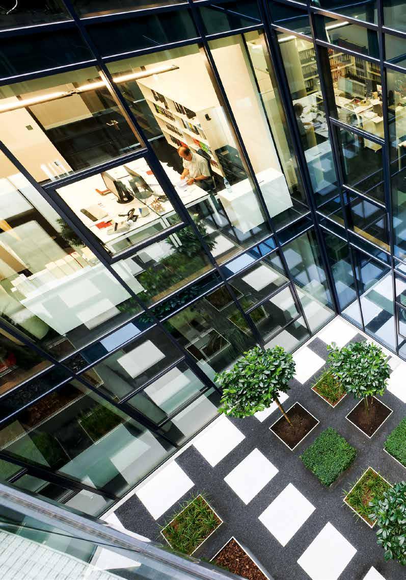 Zastosowania systemu Dla budynków z przyszłością Hybrydowa technologia VRF została zaprojektowana specjalnie na potrzeby nowoczesnej architektury o wysokich wymaganiach w zakresie efektywności