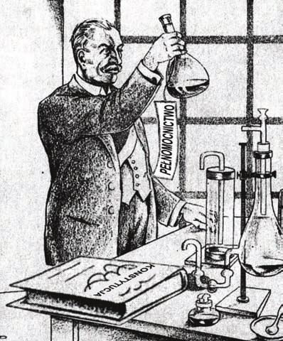 ..] Mało mi dali płynu, ale, że jestem chemikiem, to i z tego coś stworzę. [w:] Prosto z Wiejskiej. Sejm i Senat II Rzeczypospolitej w karykaturze i satyrze, Wrocław, Warszawa, Kraków 1990, s. 38, 91.