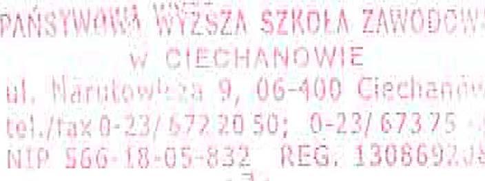 PWSZ W Ciechanowie Założenia do wstępnego planu rzeczowo-finansowego na rok budzetowy 2018 -informacja na senat w dniu 17.0l.2018r.
